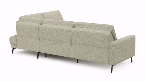 Ecksofa Valera - 3-Sitzer mit Ecke rechts inkl. Rückenlehne verstellbar, Stoff, Limone