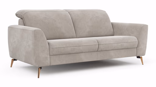 Sofa Tulsa KV - 2,5-Sitzer, inkl. Kopfteilverstellung, Stoff, Graubeige