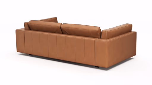 Sofa Aprino 3 - 3,5-Sitzer XL, Dickleder, Cognac, Armlehne Kissen