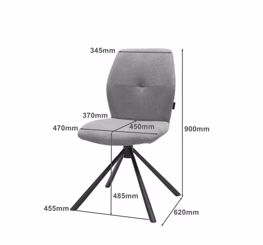 Stuhl MANOA - drehbar, Stoff, Senfgelb