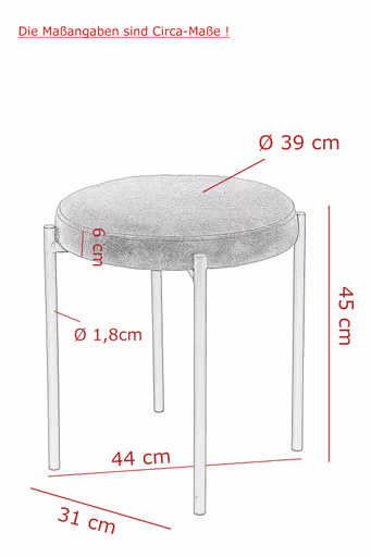 Hocker - Microfaser, Vintage Anthrazit