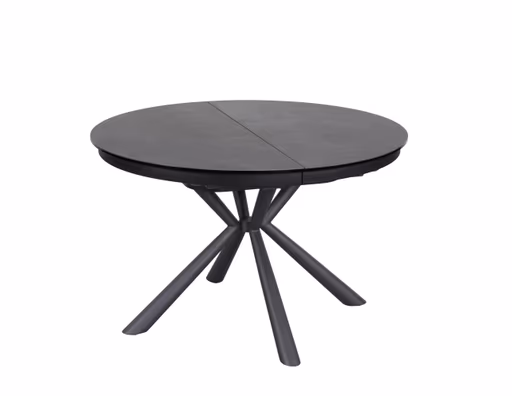 Esstisch MALEKO - ausziehbar, Ø/H ca. 120x76 cm, Glaskeramik, Dunkelgrau