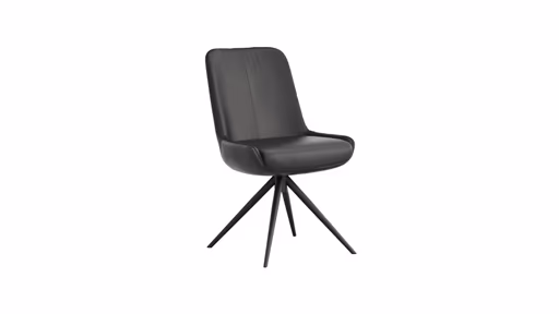 Stuhl Mis - Leder, Schwarz, Gestell, Schwarz
