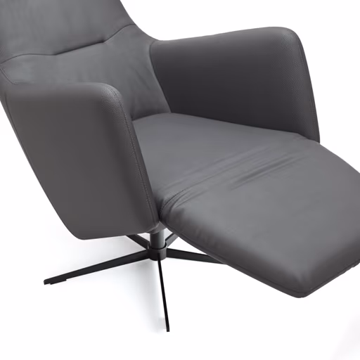 Relaxsessel Rufus - inkl. Relaxfunktion (motorisch), Akku, Leder, Anthrazit