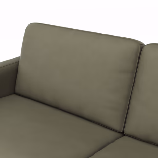 Sofa Enna - 3,5-Sitzer, Armlehne A, Leder, Olive, Kufe, Schwarz