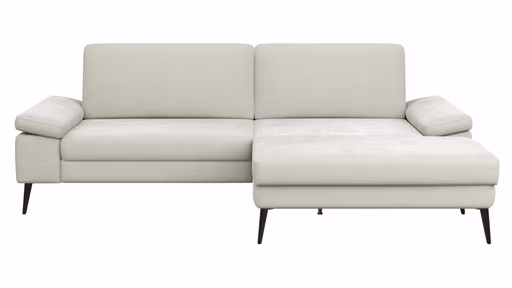Ecksofa Houston - 1,75-Sitzer mit Longchair groß rechts, inkl. Sitztiefenverstellung und Armlehne klappbar, Stoff, Natur