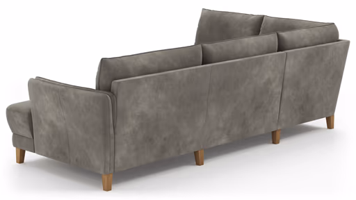 Sofa Stamford - Ecksofa 2-sitzig und Abschlusshocker links mit 3,5-Sitzer, Bogen rechts, Stoff, Anthrazit