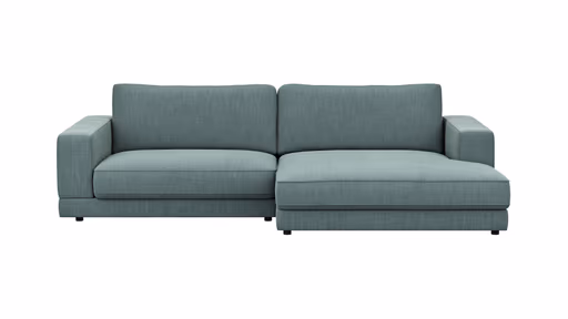 Ecksofa Juni - 1,5-Sitzer mit Longchair rechts, Stoff, Petrol