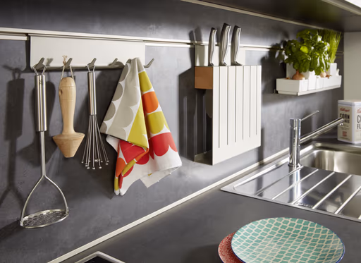 Doppelte Küchenzeile 51.180 GL 6 519, Beton Weißgrau Nachbildung