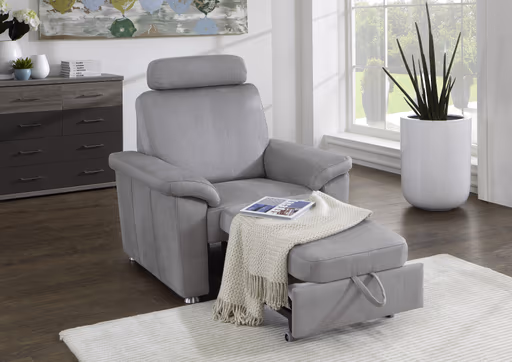 Sessel - in Stoff hellgrau