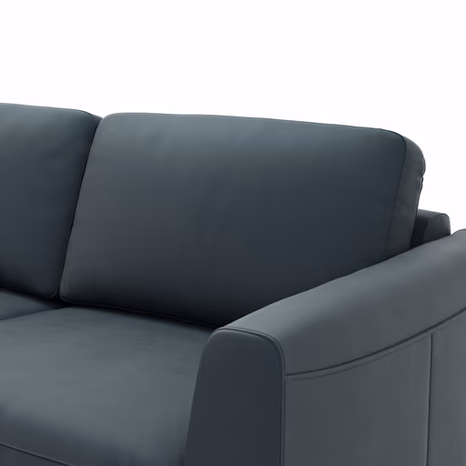 Ecksofa Oviedo - Ecke links mit 2-Sitzer, Leder, Dunkelblau