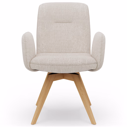 Armlehnstuhl Kamari - Stoff, Beige