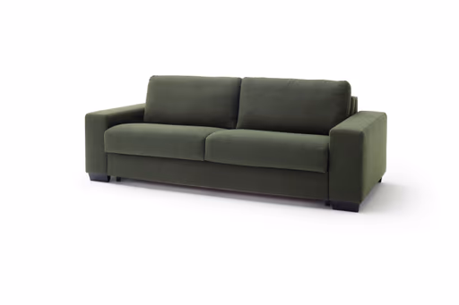 Sofa Nuoro - 3-Sitzer inkl. Schlaffunktion, Stoff, Olivgrün