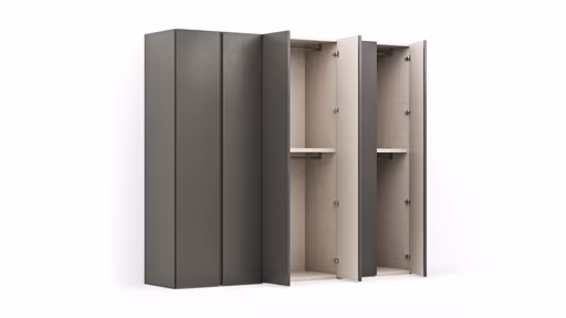 Drehtürenschrank Loretto - B ca. 280 cm, Melamin matt, Anthrazit