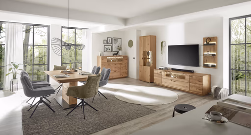 Highboard EM Novalja - Wildeiche teilmassiv