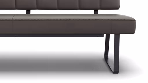 Polsterbank Carmelo - Breite ca. 183 cm, Leder, Steingrau