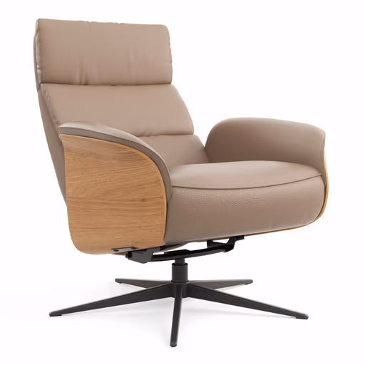 Relaxsessel Amila - Größe M, inkl. Relaxfunktion und Kopfteilverstellung, Leder, Rauchbraun