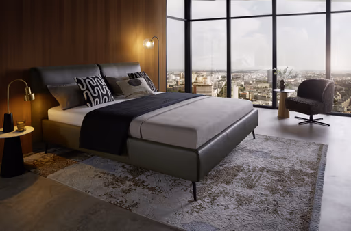 Polsterbett Delia - Liegefläche ca. 180x200 cm, Leder Olive