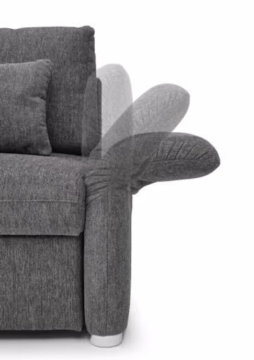 Sofa JORDEN - 2,5-Sitzer, inkl. Schlaffunktion, verstellbare Armlehnen, Stoff, Beige