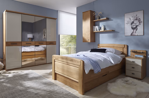 Nachtkommode Lenoso - Glas Champagner