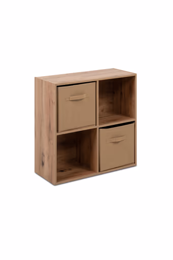 Regal - inkl. Stoffboxen, B ca. 60 cm, Artisan Eiche Nachbildung, Beige