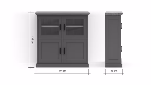 Highboard Litchfield Oak - Stone, Non-Antique / Nature Oil