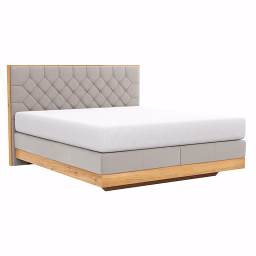 Boxspringbett Alpin Luxe - Liegefläche ca. 180x200 cm, Stoff, Graubeige