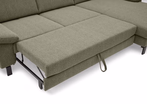 Ecksofa CALM MOVE - 2,5-Sitzer, Ecke rechts inkl Schlaffunktion, Microfaser, Creme
