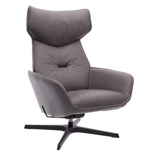 Relaxsessel Helge - Leder, Silber