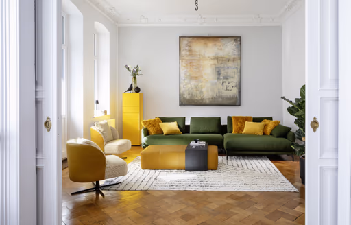 Ecksofa Cuneo - 2,5-Sitzer, Longchair rechts, Stoff, Grün