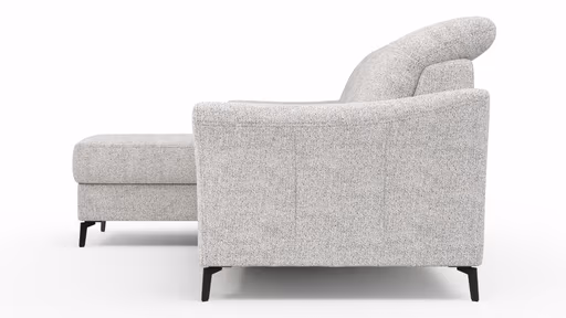 Ecksofa Canterbury - Longchair links mit 2,5-Sitzer, Stoff, Offwhite