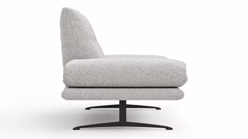 Sofa Lucero 2.0 - 2-Sitzer klein inkl. Drehsitz, Rollout-Armlehne und Sitztiefe verstellbar, Stoff, Offwhite