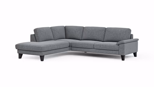 Ecksofa Oviedo - Ecke links mit 2,5-Sitzer, Stoff, Grau
