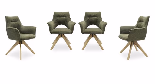 Armlehnstuhl MARYLA - drehbar, Stoff, Grün