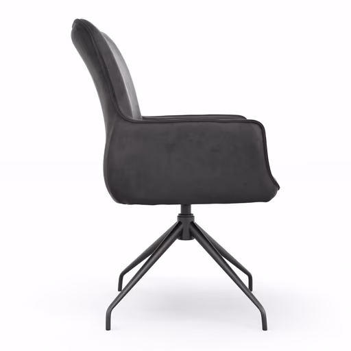 Armlehnstuhl Calyra - drehbar, Stoff, Anthrazit