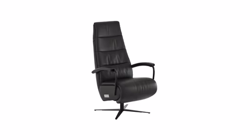 Relaxsessel Rafael - inkl. Relaxfunktion (motorisch), Leder, Schwarz