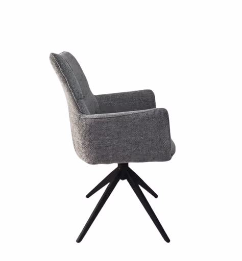 Armlehnstuhl MILENA - drehbar, Stoff, Silberfarben