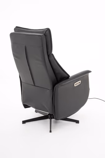 Sessel - Relaxfunktion motorisch, Leder, Schwarz