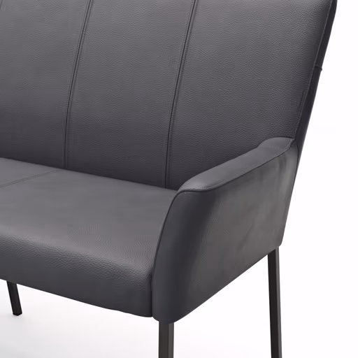 Bank Edmonton - Breite ca. 180 cm, Leder, Anthrazit