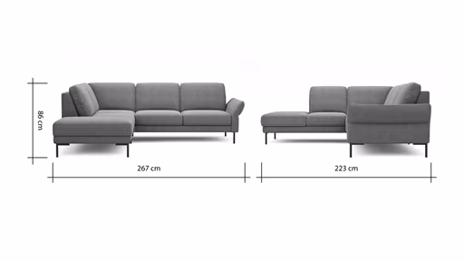 Ecksofa Rockport A - Ecke links mit 2,5-Sitzer rechts, inkl. Armlehne verstellbar, Stoff, Braun