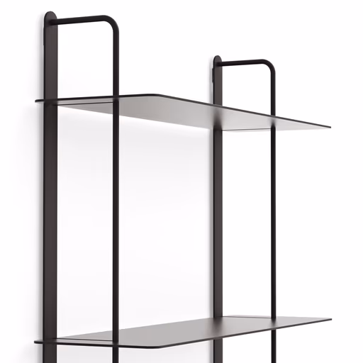 Wandregal Dagny - BHT ca. 60x146x18 cm, Metall, Schwarz