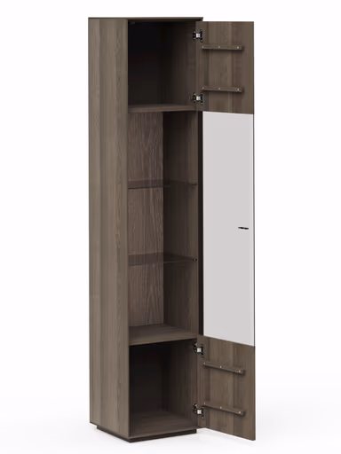 Vitrine Saratoga - rechts, Buche massiv, silbergrau geölt