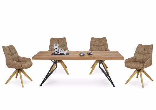 Armlehnstuhl MATTEA - drehbar, Stoff, Bordeaux