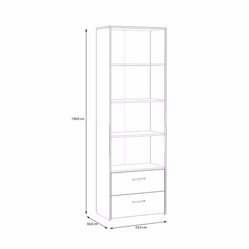 Regal FILIPO- Weiß, Eiche Dekor