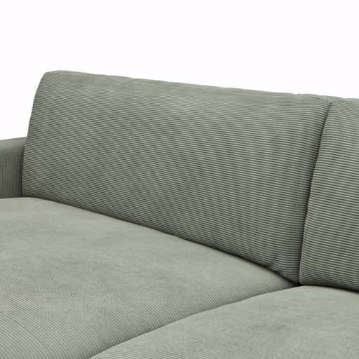 Ecksofa Solero - Longchair groß mit 1,5-Sitzer rechts, Stoff, Olivgrün