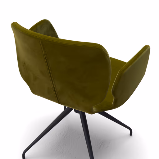 Armlehnstuhl Saltino - drehbar, Stoff, Schlammgrün