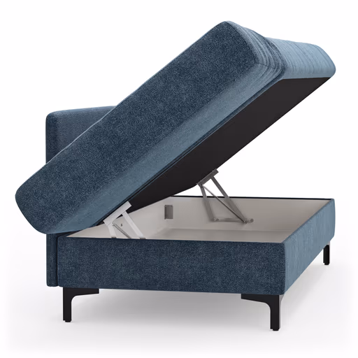 Schlafsofa Verano - Ausrichtung links inkl. Schlaffunktion und Bettkasten, Stoff, Petrol
