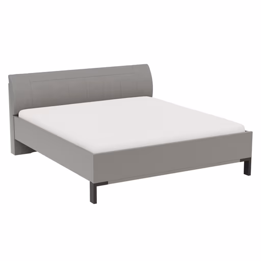 Bett Marbella - Liegefläche ca. 180x200cm, Melamin, Kunstleder, Grau