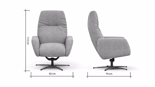 Einzelsessel Terni - Relaxfunktion, Sternfuss, Stoff, Hellblau