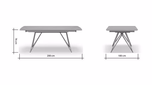 Esstisch Sedana - ausziehbar, LB ca. 200x100 cm, HPL, Grau